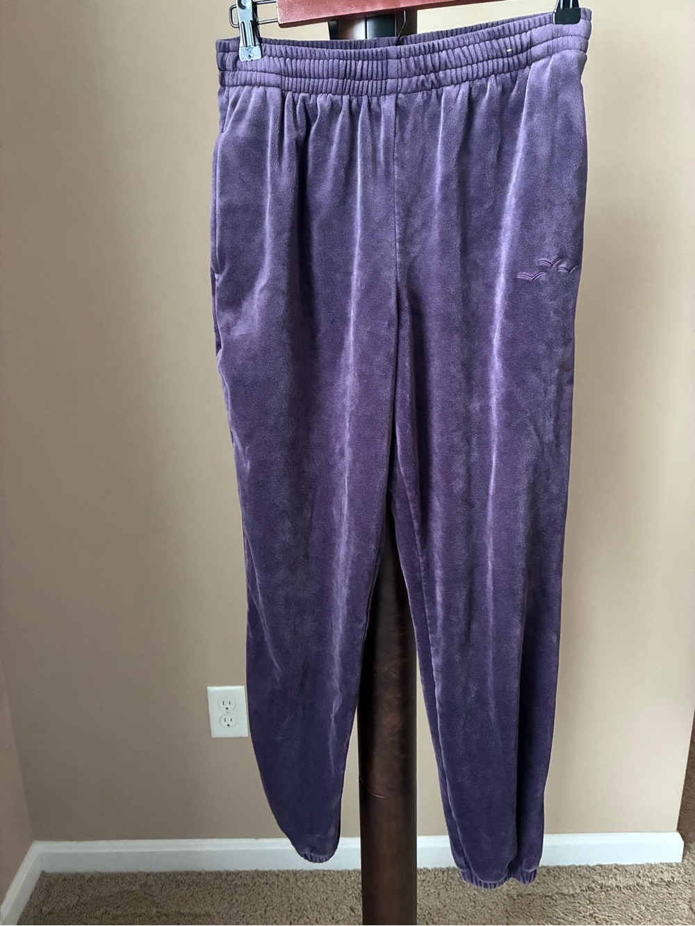 Velour Purple Jogger Pants for Women - Relaxed Track Style